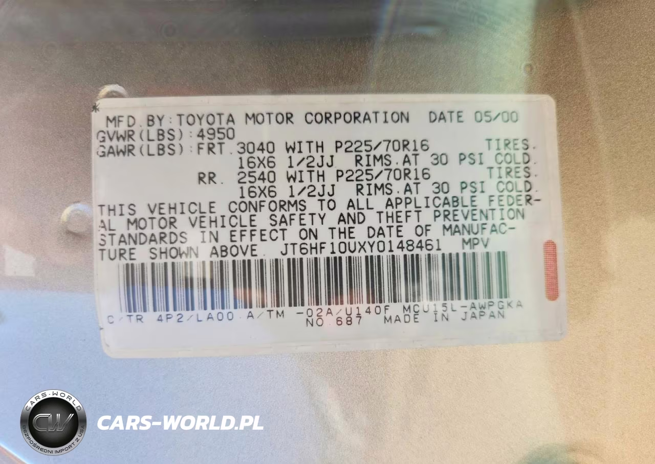 2000 Lexus Rx 300 VIN:JT6HF10UXY0148461 - 12
