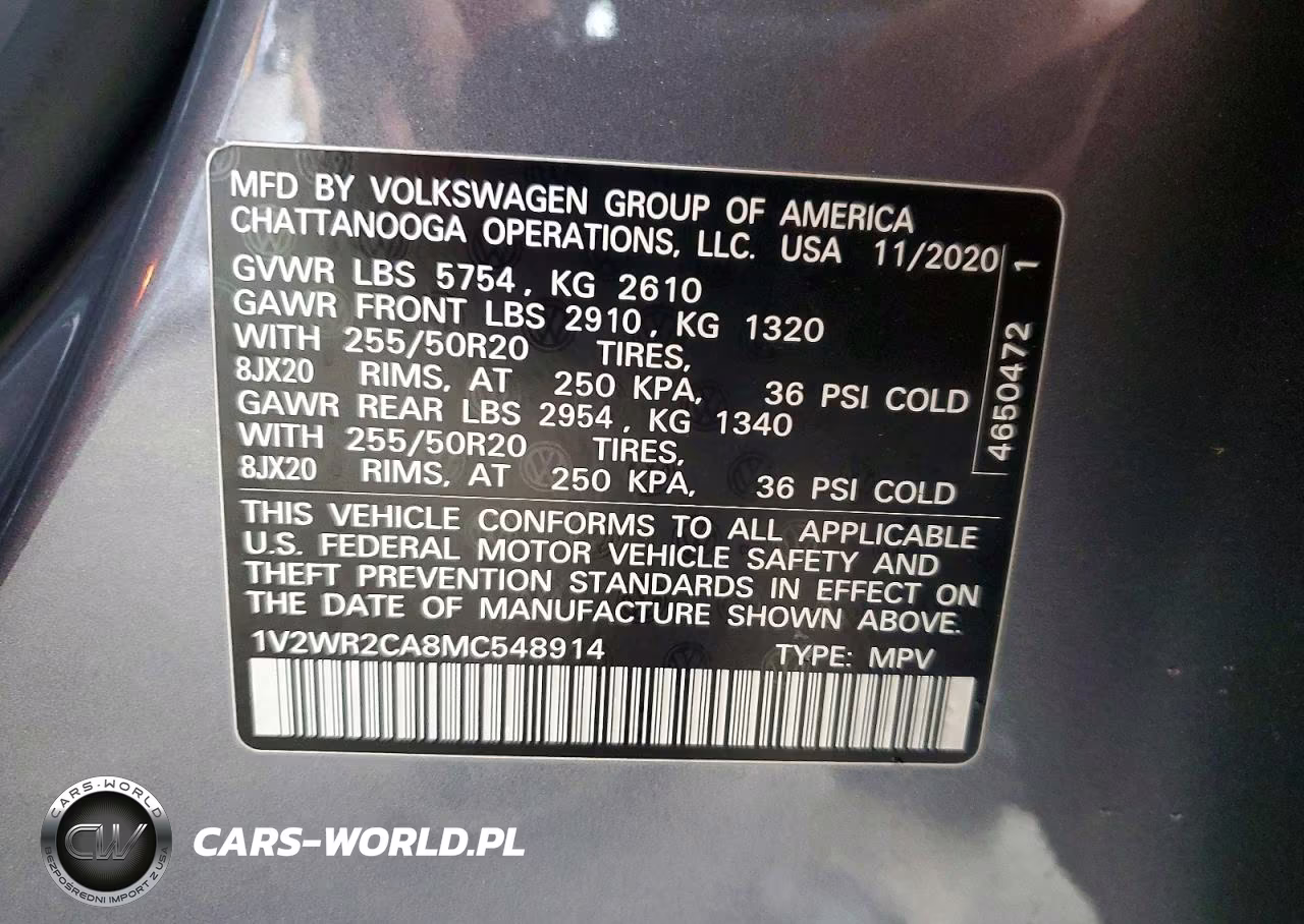 2021 Volkswagen Atlas Se VIN:1V2WR2CA8MC548914 - 14