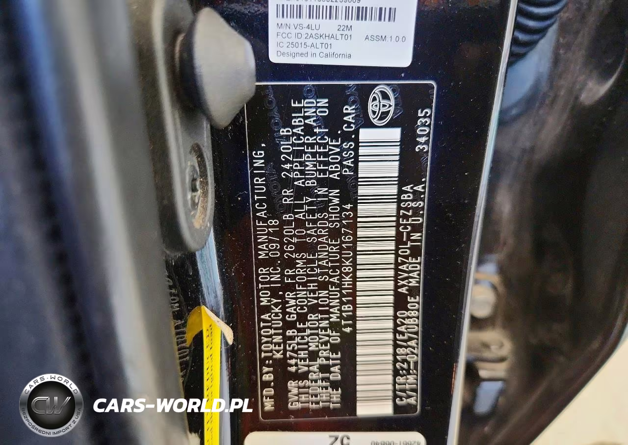 2019 Toyota Camry Se VIN:4T1B11HK8KU167134 - 12