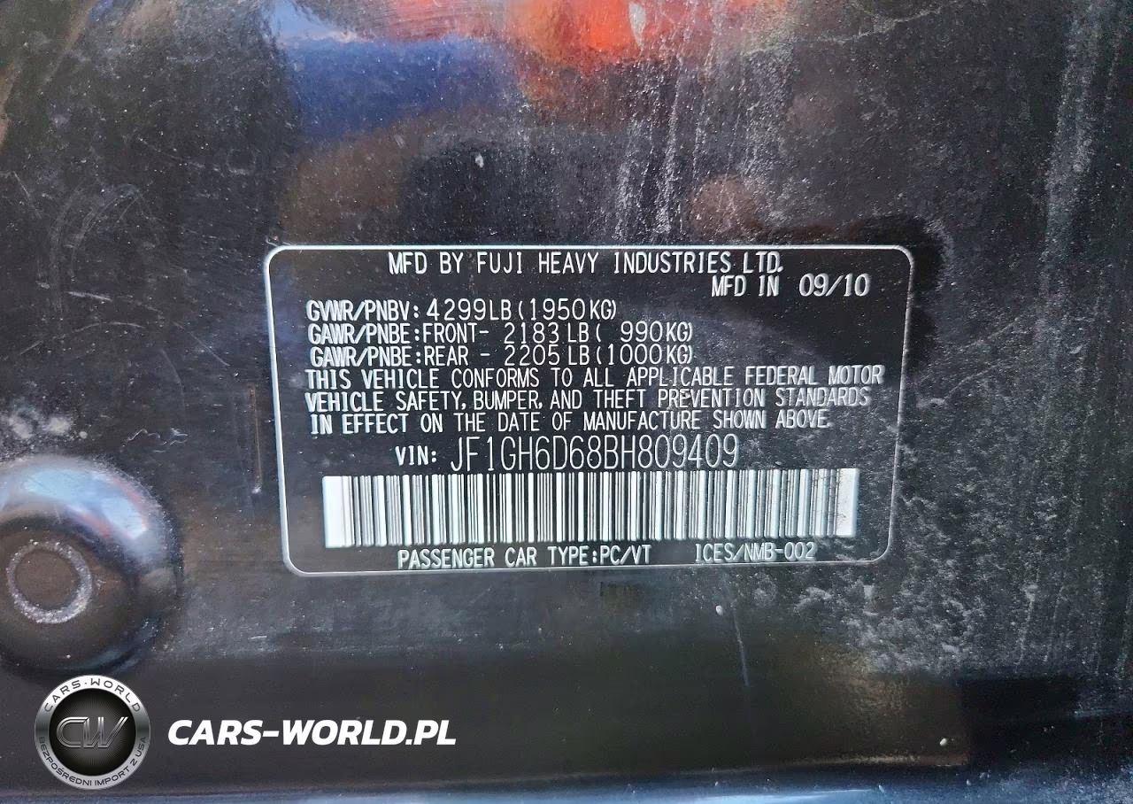 2011 Subaru Impreza Outback Sport VIN:JF1GH6D68BH809409 - 12