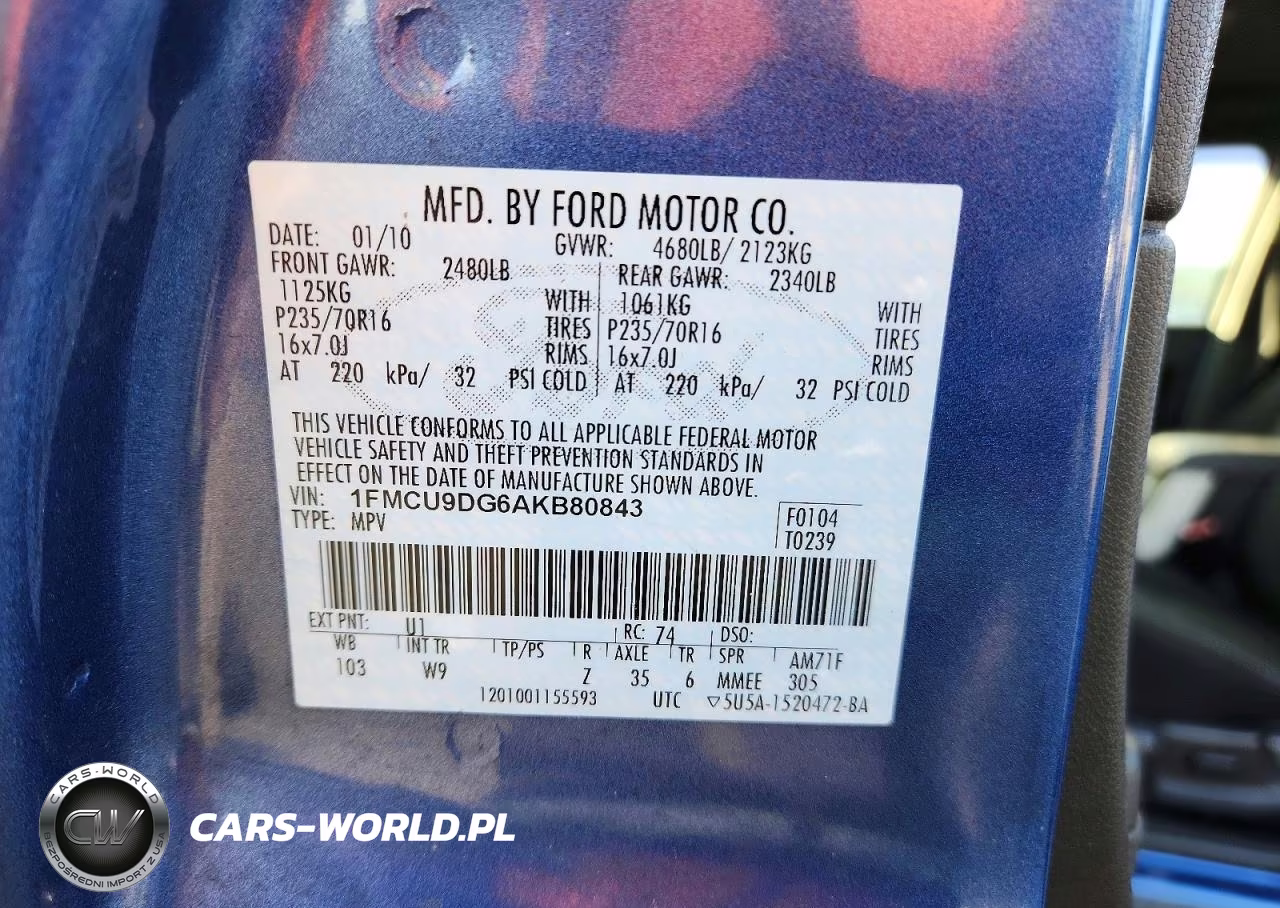 2010 Ford Escape Xlt VIN:1FMCU9DG6AKB80843 - 13