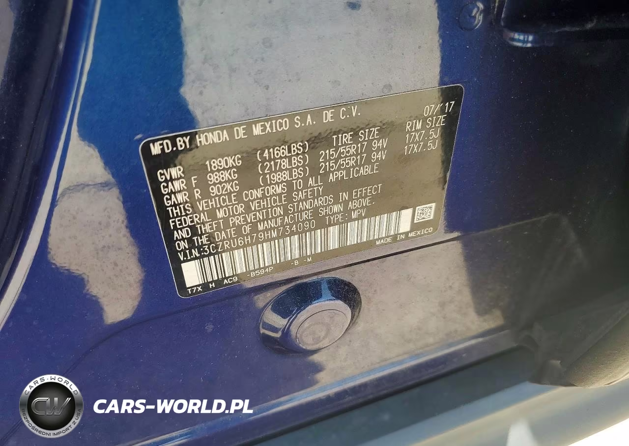 2017 Honda Hr-V Exl VIN:3CZRU6H79HM734090 - 12