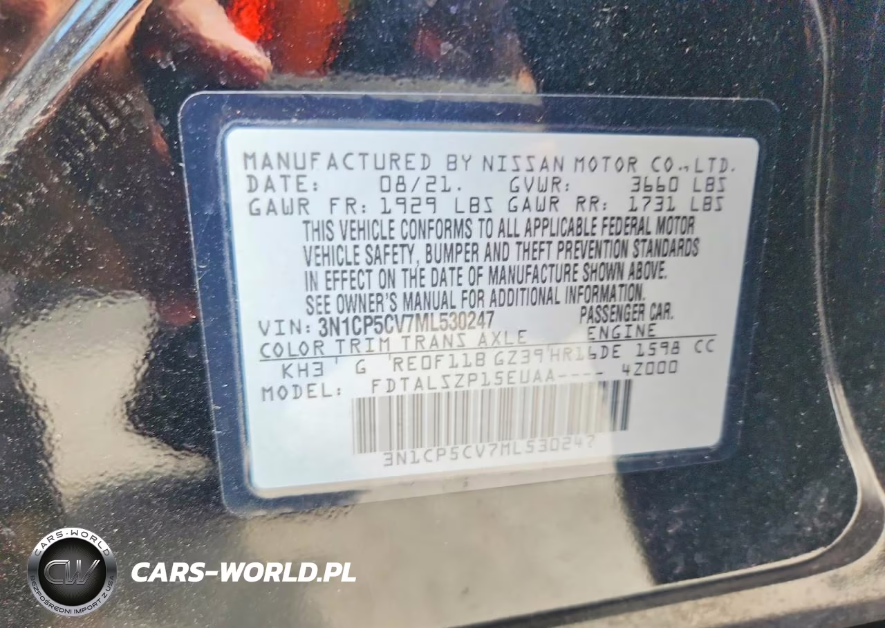 2021 Nissan Kicks Sv VIN:3N1CP5CV7ML530247 - 13