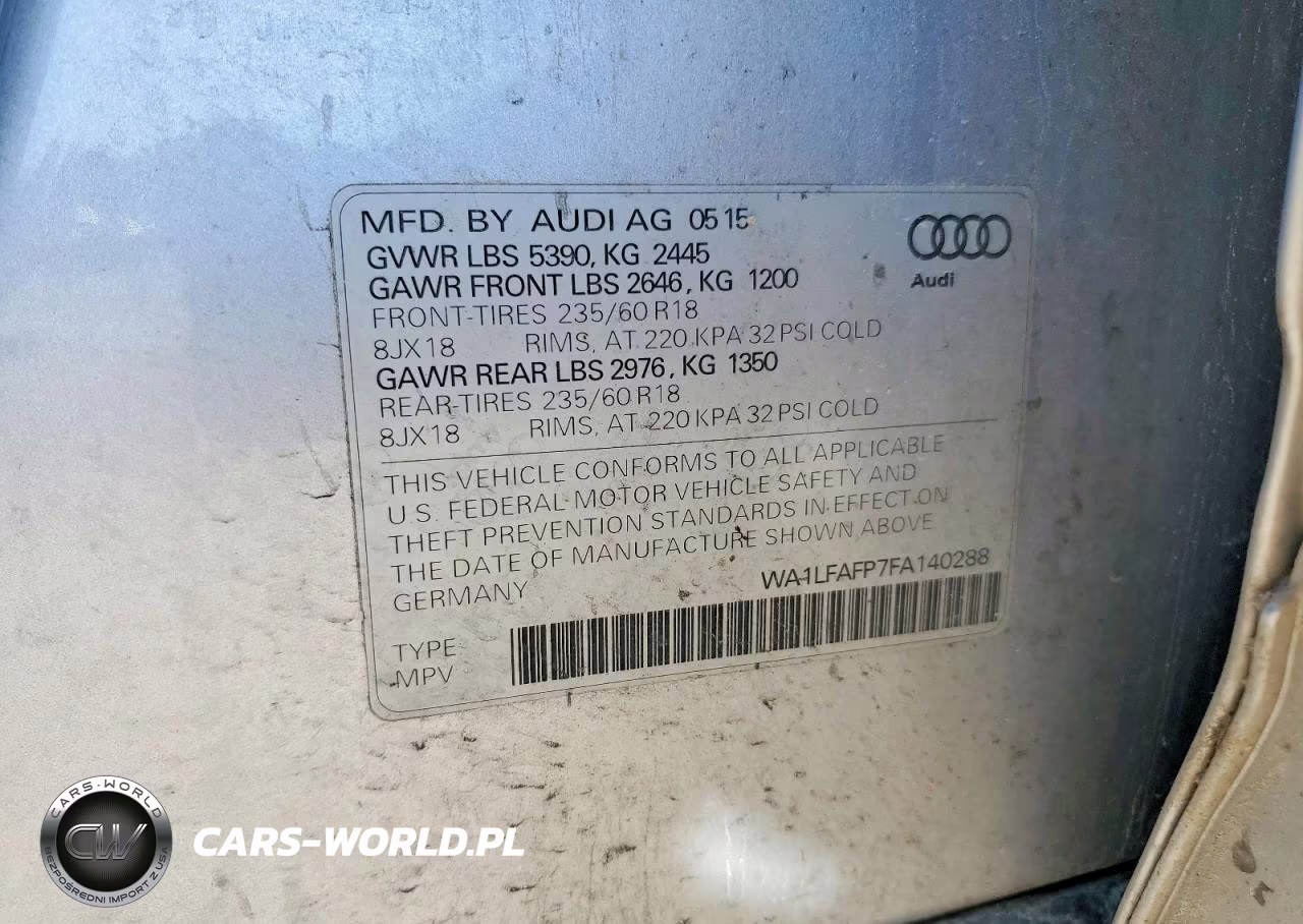 2015 Audi Q5 Premium Plus VIN:WA1LFAFP7FA140288 - 12