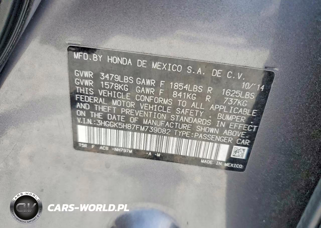 HONDA FIT EX VIN:3HGGK5H87FM739082 - 13