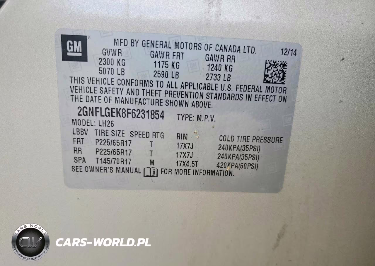 2015 Chevrolet Equinox Lt VIN:2GNFLGEK8F6231854 - 13