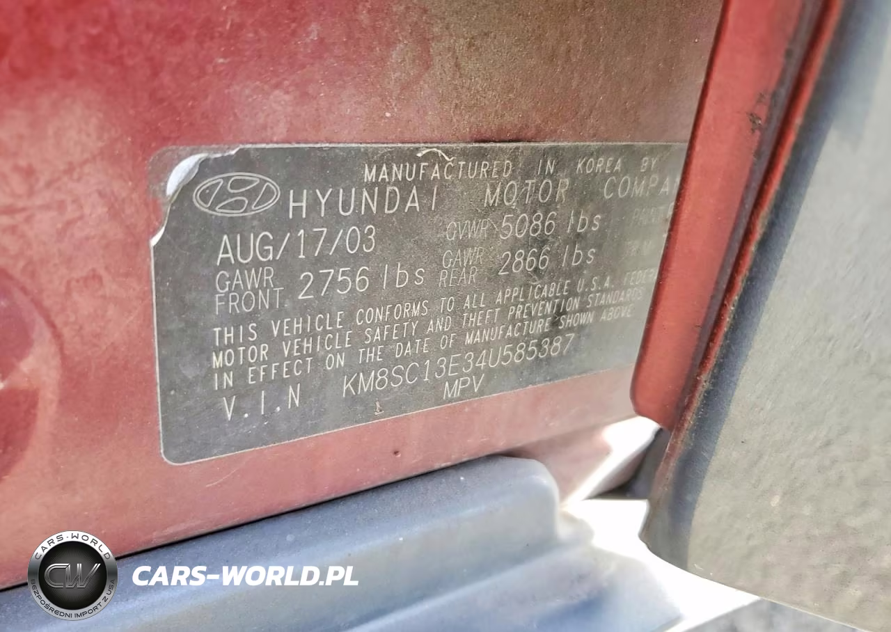 2004 Hyundai Santa Fe Gls VIN:KM8SC13E34U585387 - 13