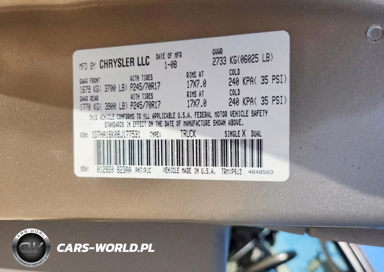 2008 Dodge Ram 1500 St VIN:1D7HA16K08J177531 - 12