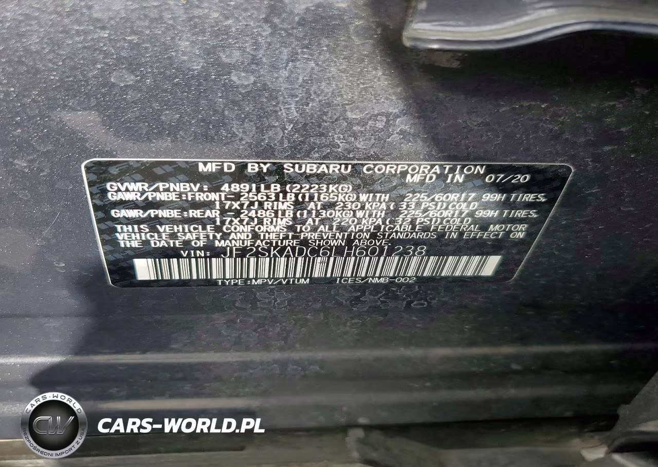 2020 Subaru Forester VIN:JF2SKADC6LH601238 - 12