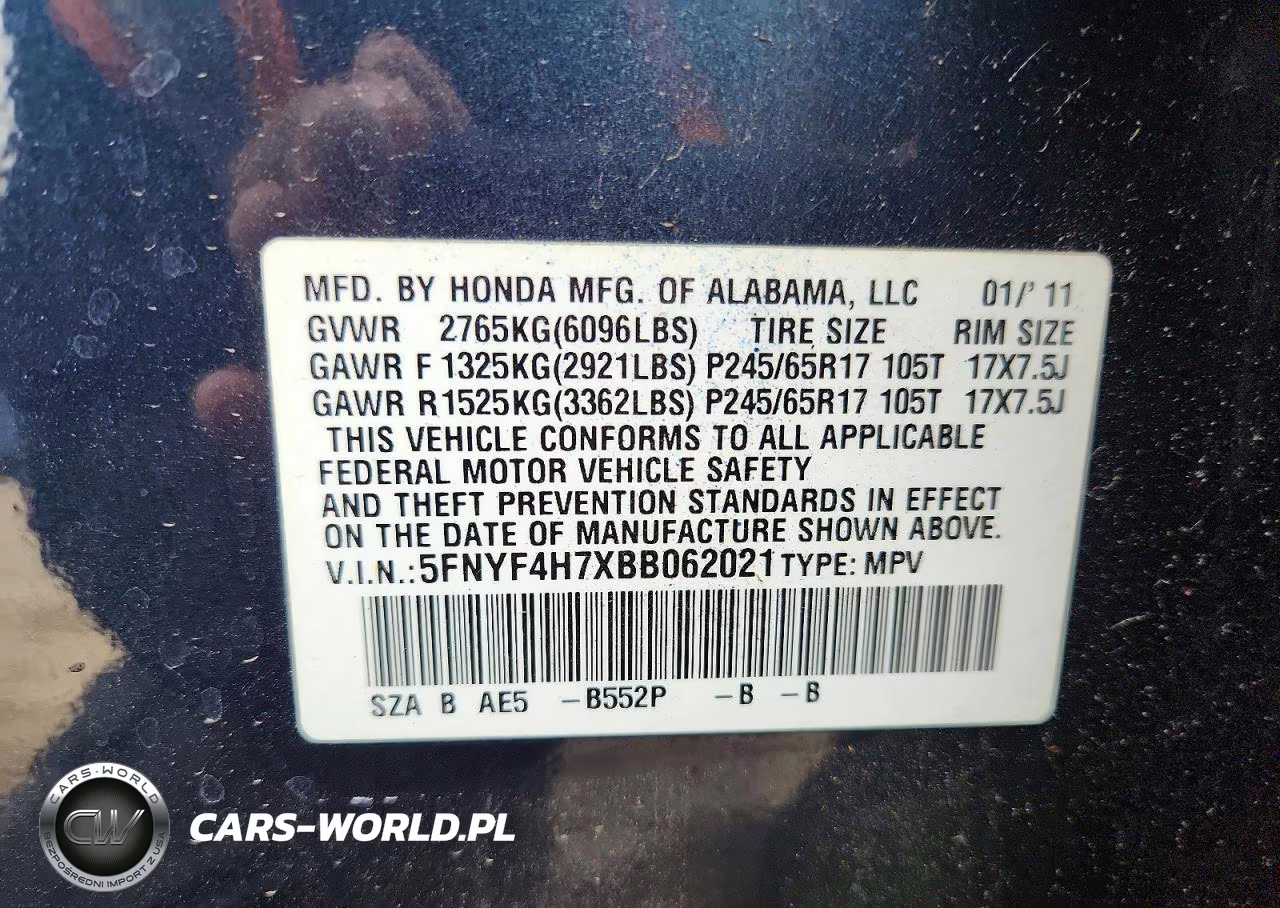 2011 Honda Pilot Exln VIN:5FNYF4H7XBB062021 - 13