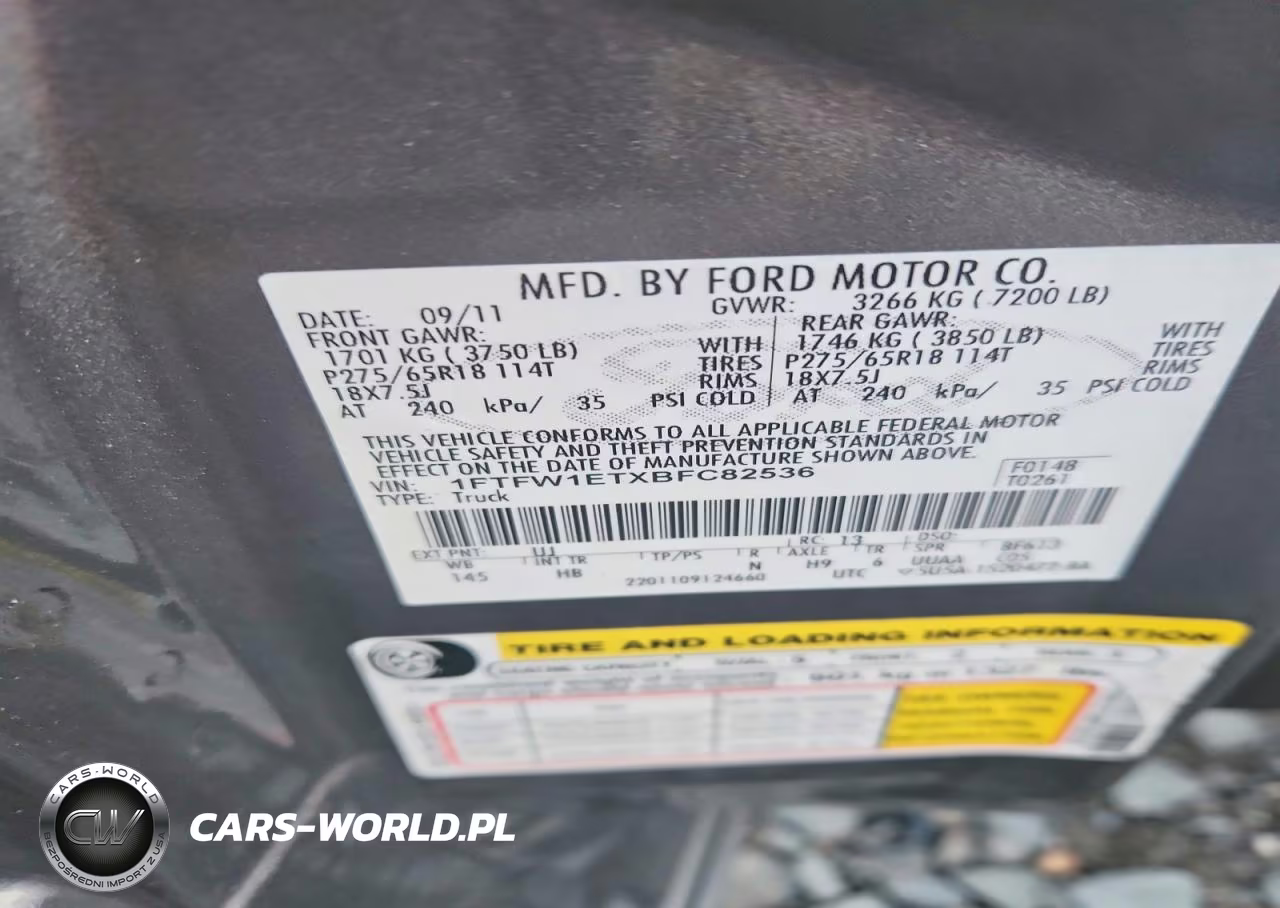 2011 Ford F150 Supercrew VIN:1FTFW1ETXBFC82536 - 12