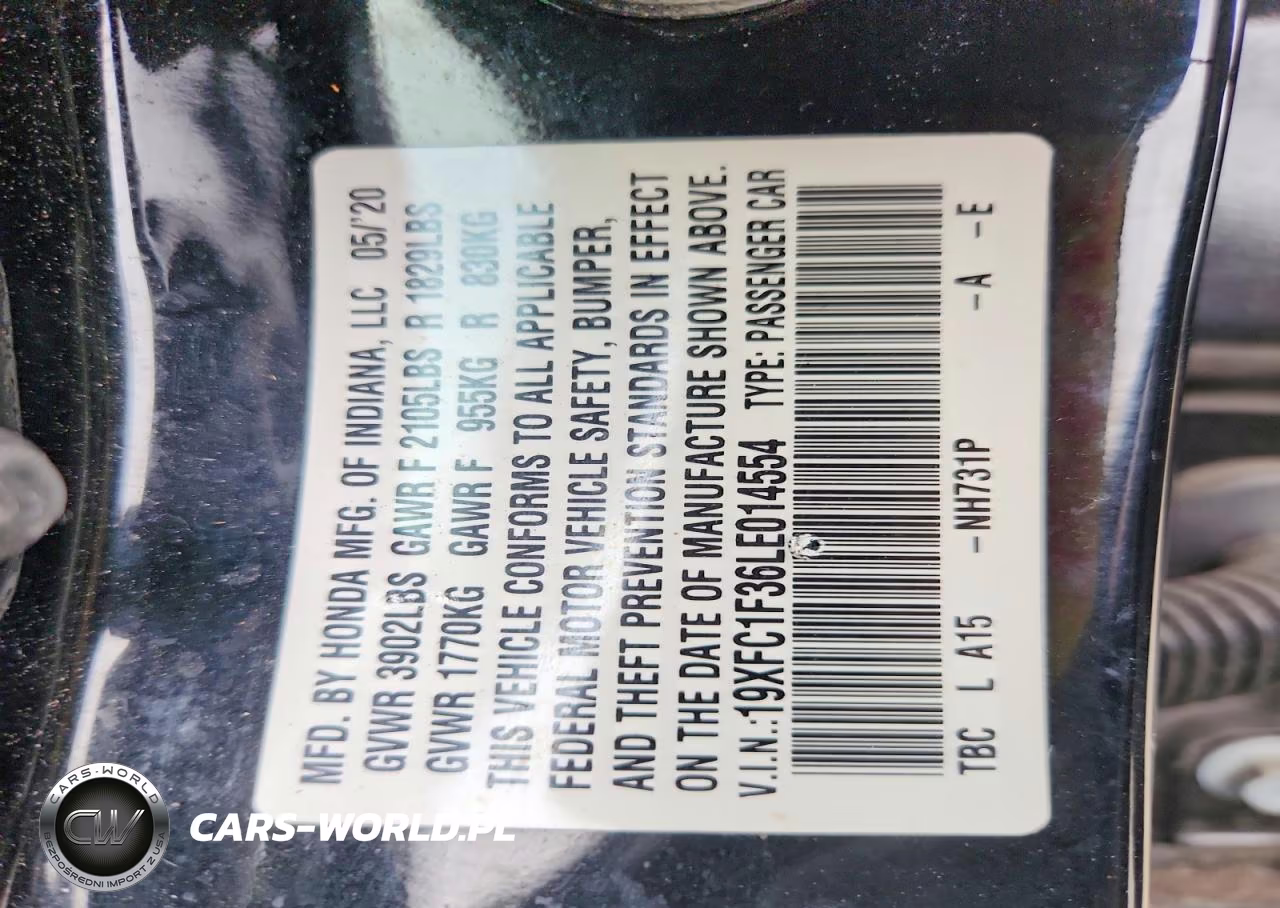 2020 Honda Civic Ex VIN:19XFC1F36LE014554 - 12