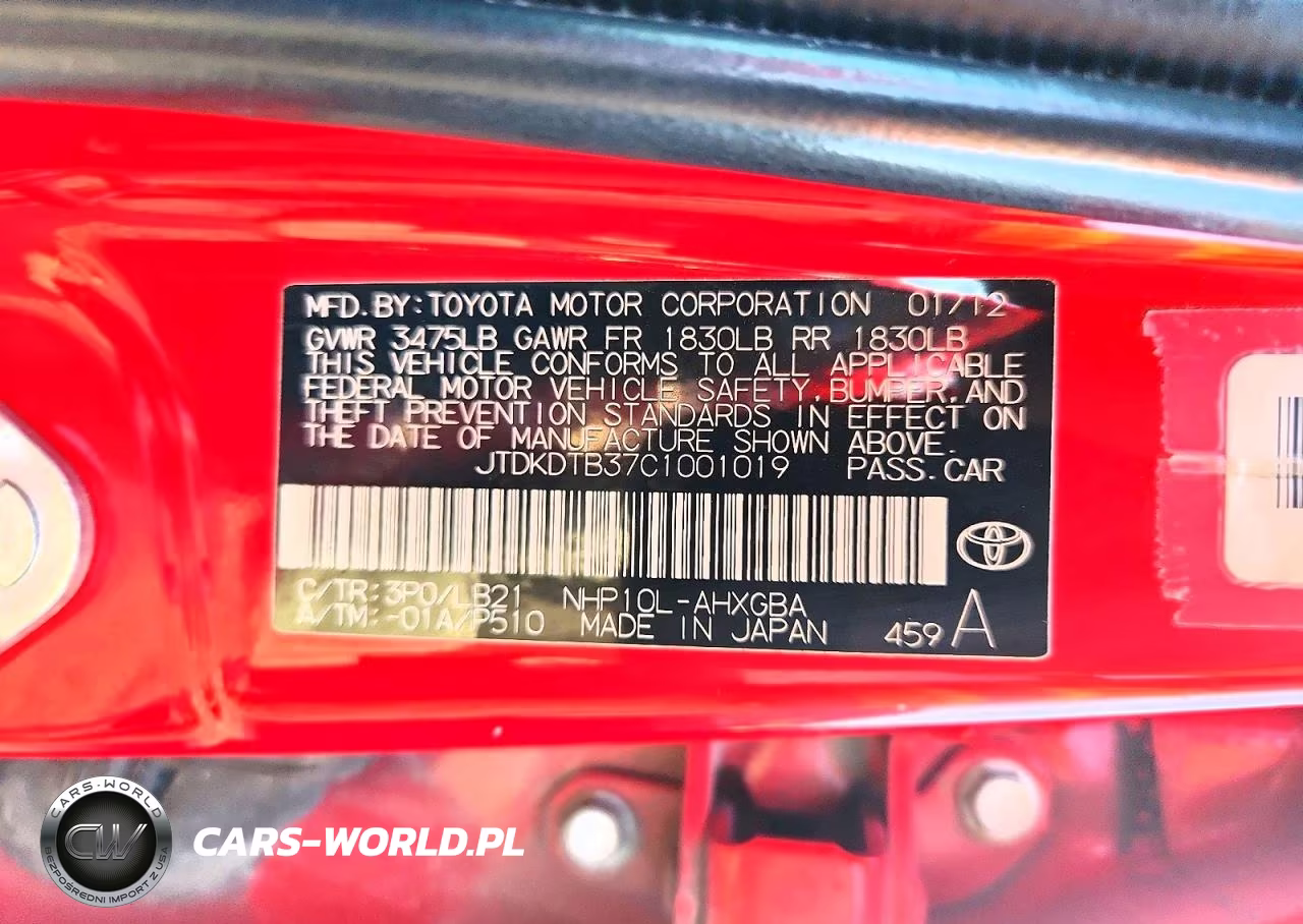 2012 Toyota Prius C Four VIN:JTDKDTB37C1001019 - 12