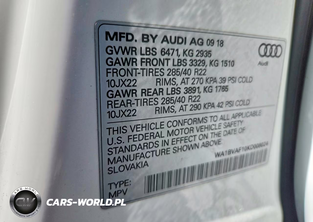 2019 Audi Q8 Premium Plus VIN:WA1BVAF10KD008024 - 13
