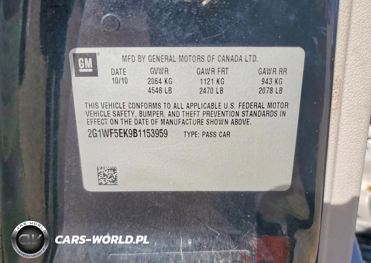 2011 Chevrolet Impala Ls VIN:2G1WF5EK9B1153959 - 12