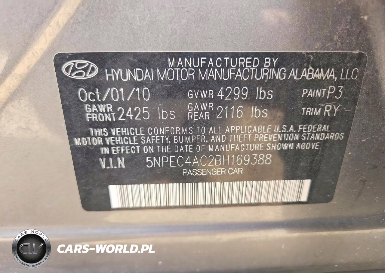 2011 Hyundai Sonata Limited VIN:5NPEC4AC2BH169388 - 12