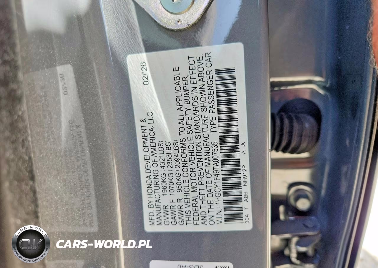 2026 Honda Accord Se VIN:1HGCY1F49TA007535 - 12