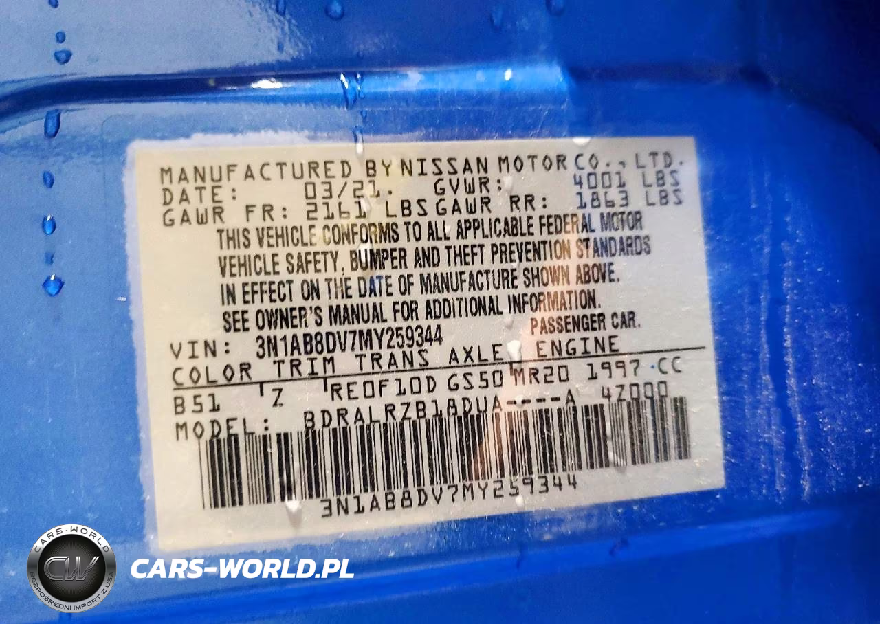 2021 Nissan Sentra Sr Xtronic Cvt VIN:3N1AB8DV7MY259344 - 12