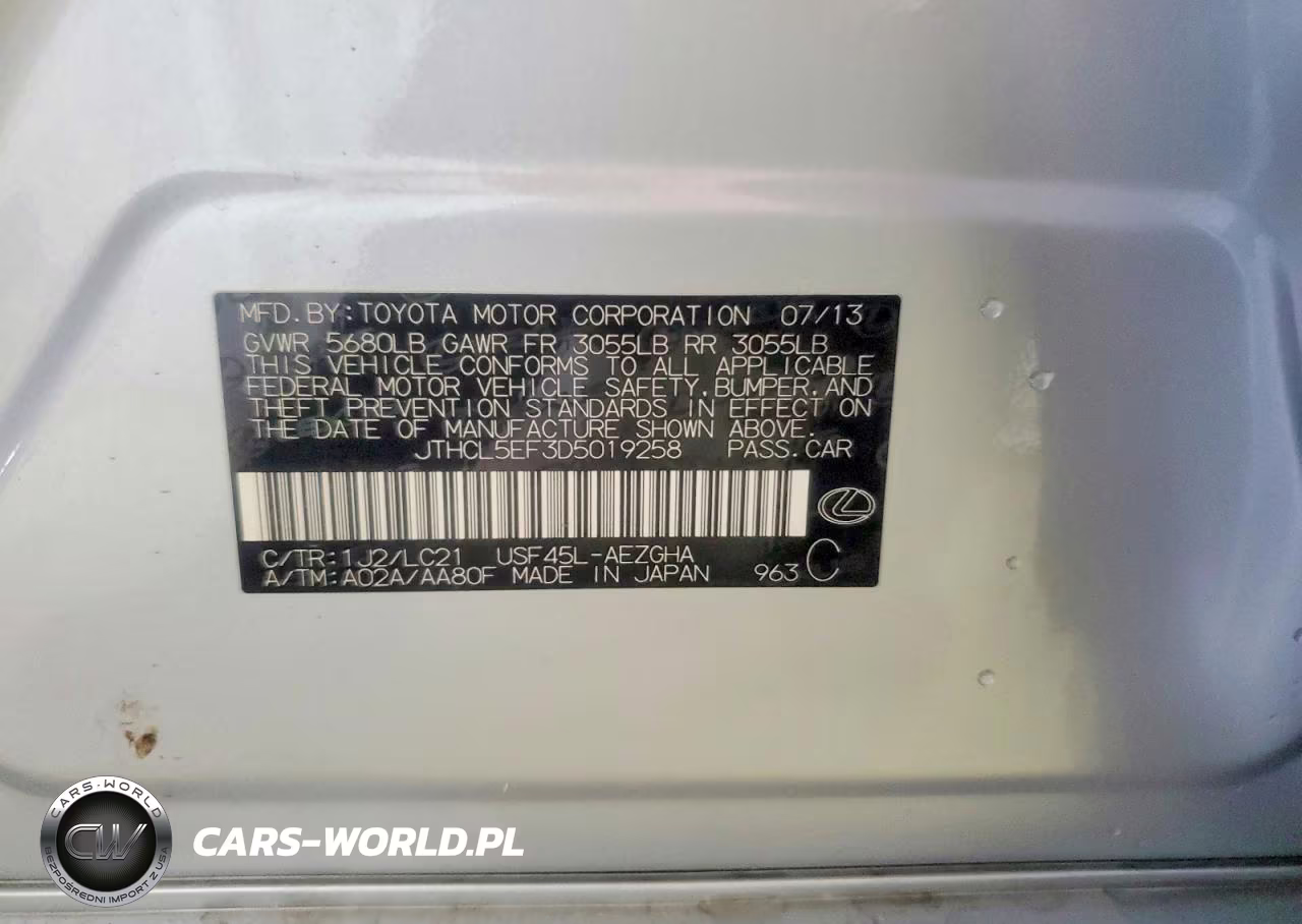 2013 Lexus Ls 460 VIN:JTHCL5EF3D5019258 - 12