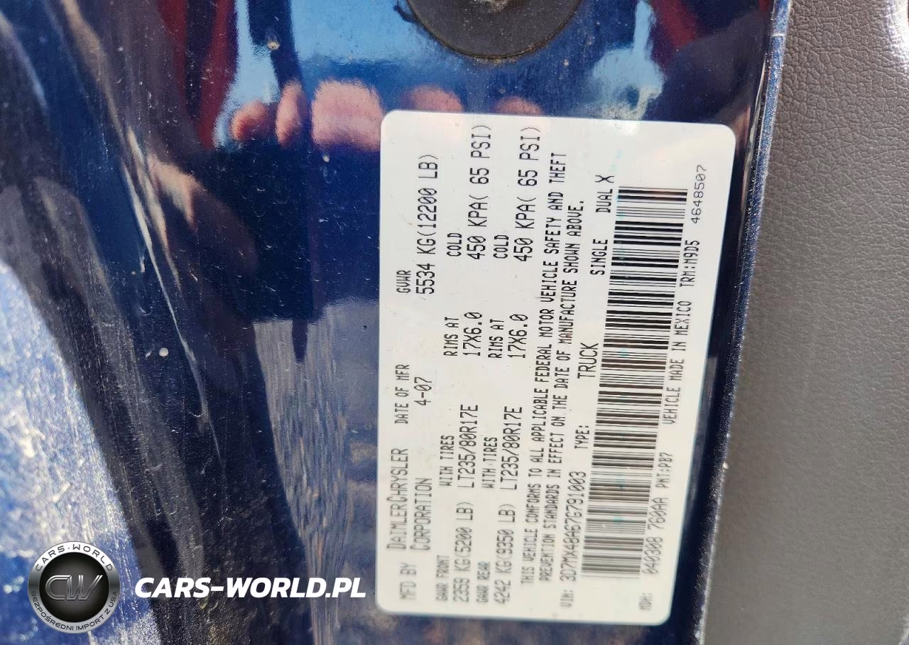 2007 Dodge Ram 3500 St VIN:3D7MX48A67G791003 - 13