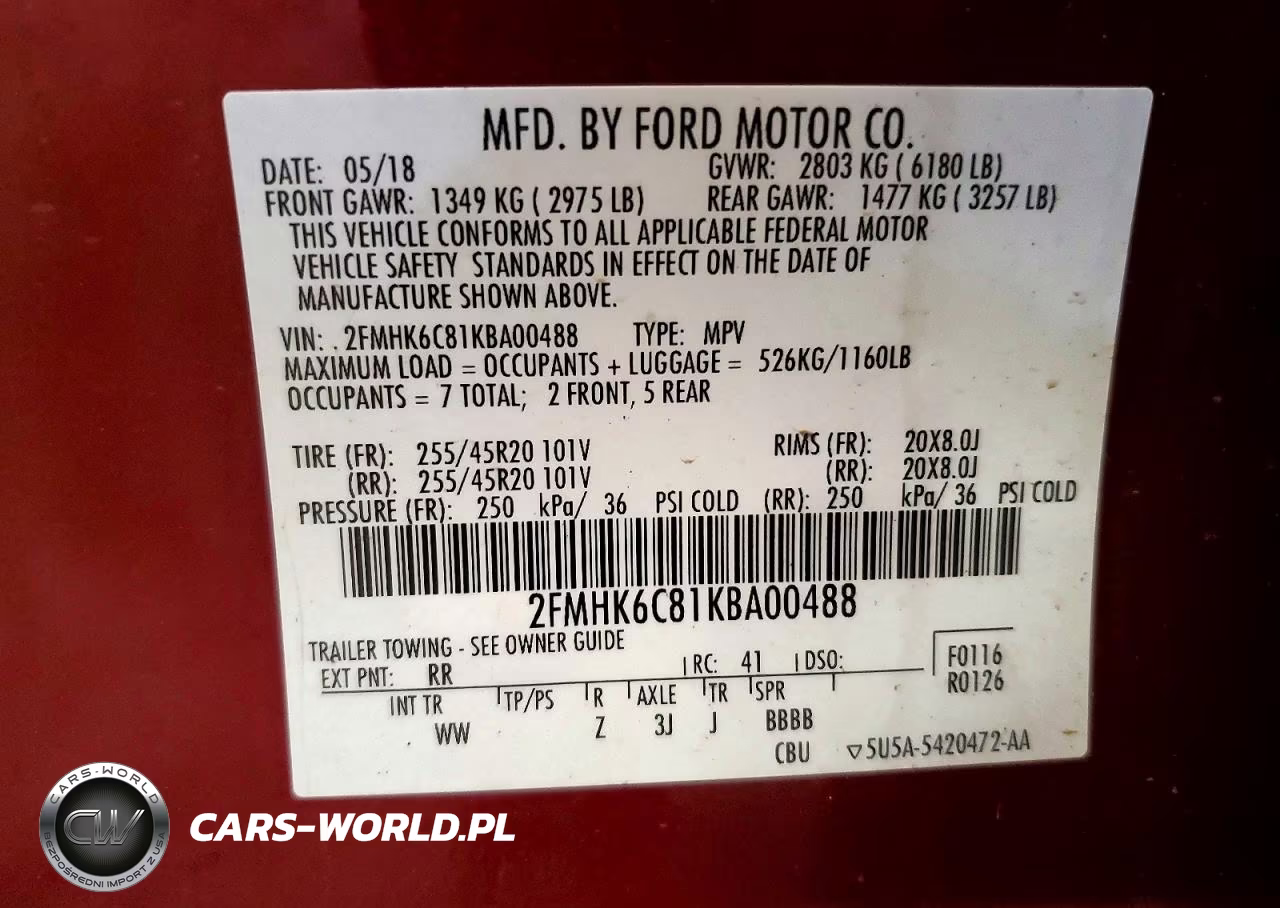 2019 Ford Flex Sel VIN:2FMHK6C81KBA00488 - 13