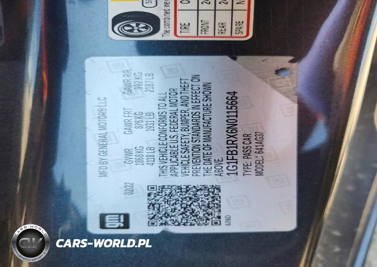 2022 Chevrolet Camaro Ls VIN:1G1FB1RX6N0115664 - 12