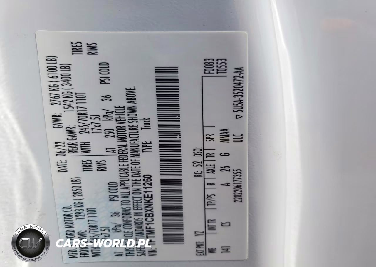 2022 Ford F150 VIN:1FTMF1CBXNKE11260 - 12