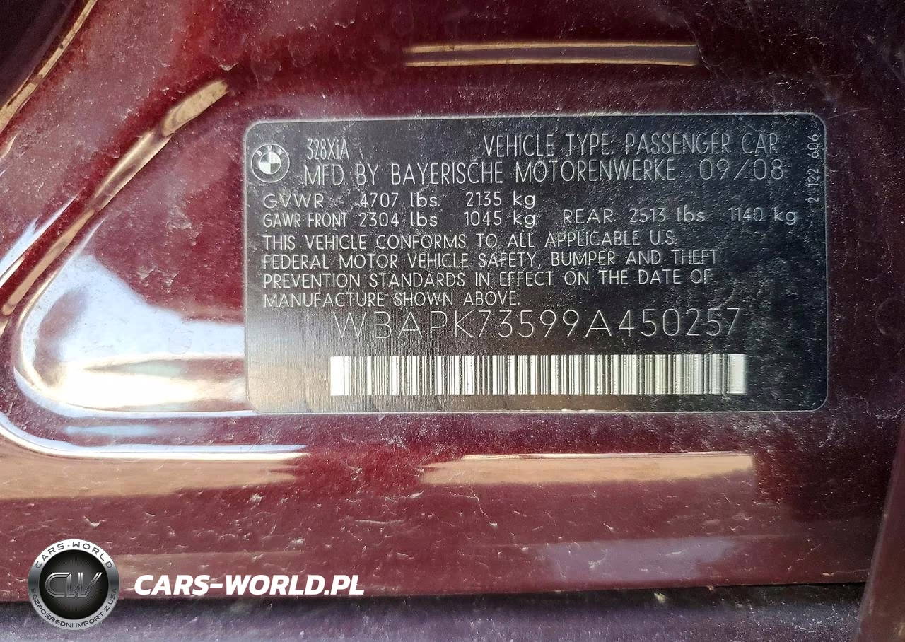 2009 BMW 328 Xi VIN:WBAPK73599A450257 - 12