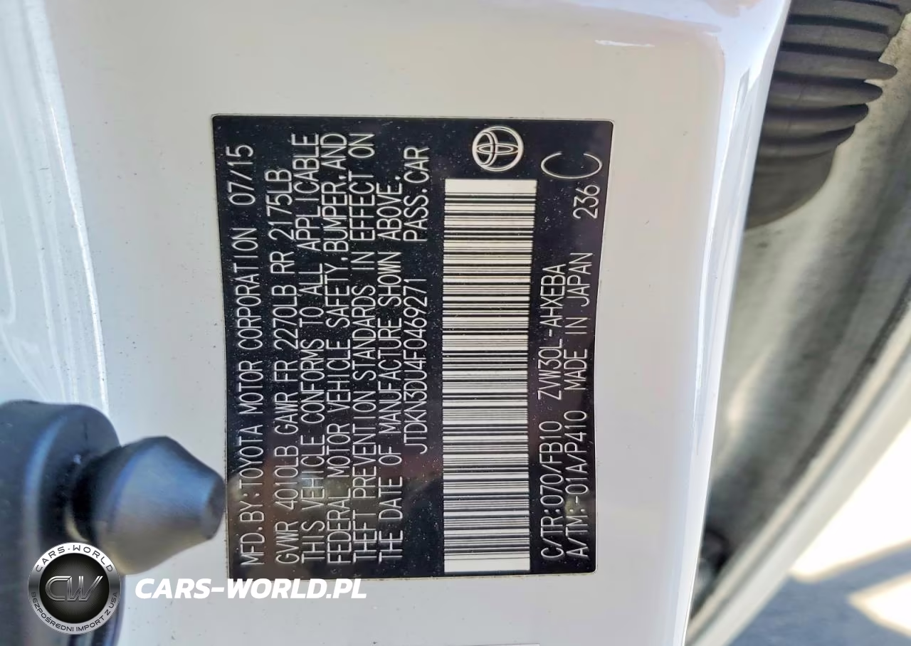 2015 Toyota Prius Two VIN:JTDKN3DU4F0469271 - 12