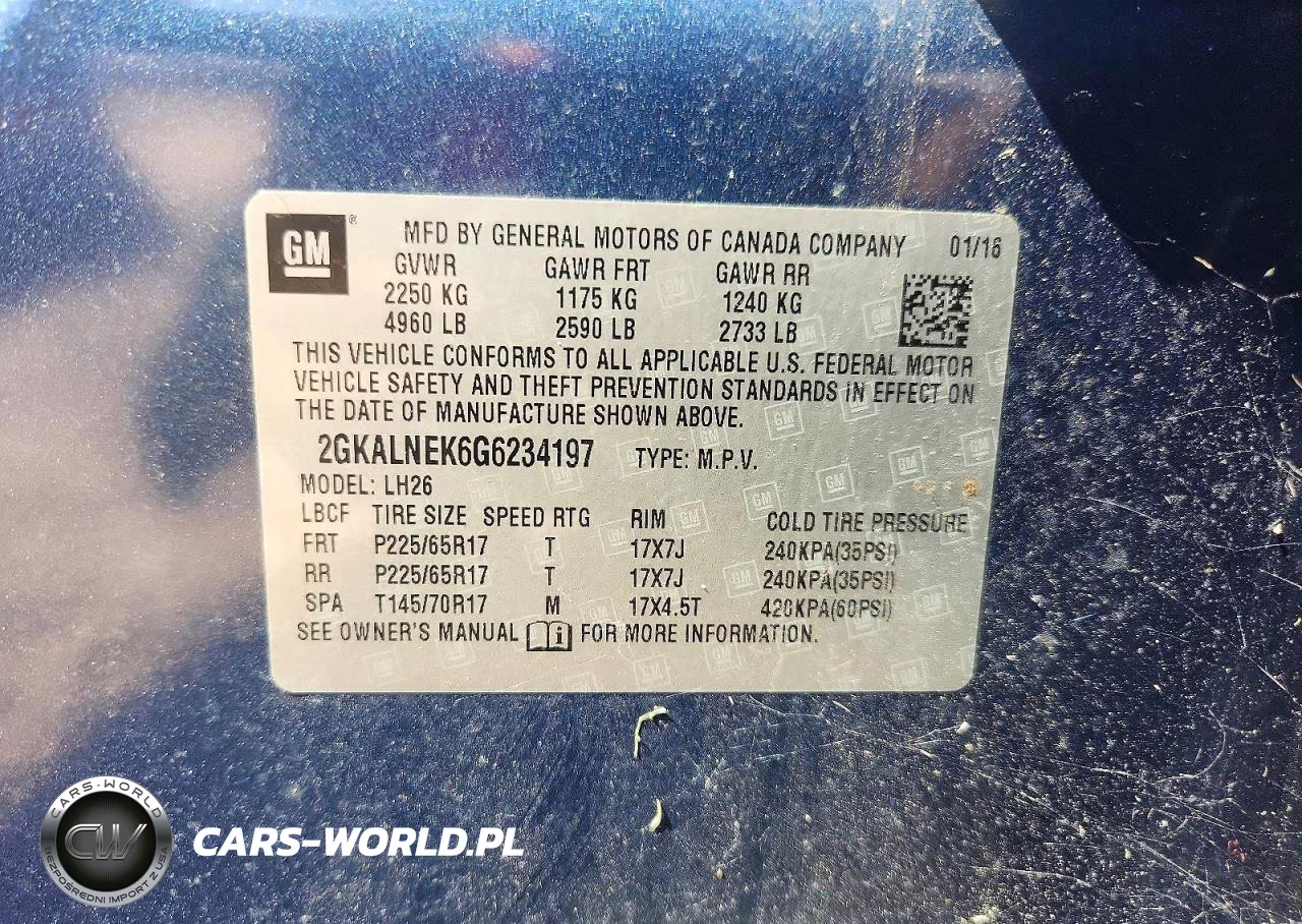 2016 GMC Terrain Sle VIN:2GKALNEK6G6234197 - 13