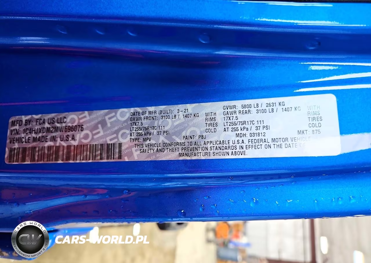 2021 Jeep Wrangler Unlimited Sport VIN:1C4HJXDM2MW696076 - 12