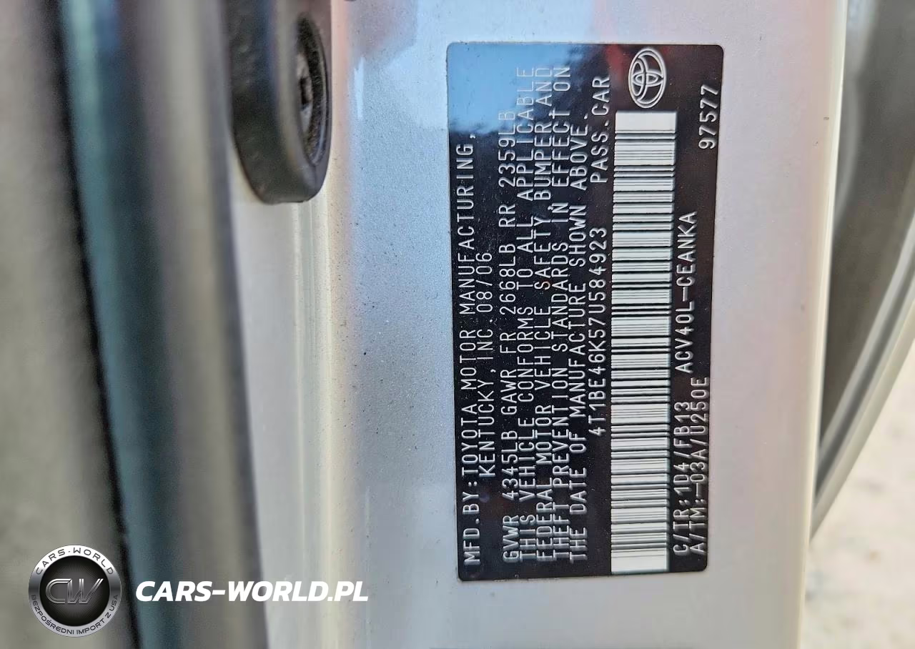 2007 Toyota Camry Le VIN:4T1BE46K57U584923 - 12