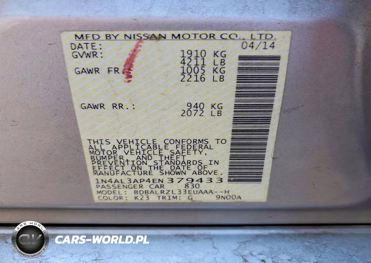 2014 Nissan Altima 2.5 S VIN:1N4AL3AP4EN379433 - 12