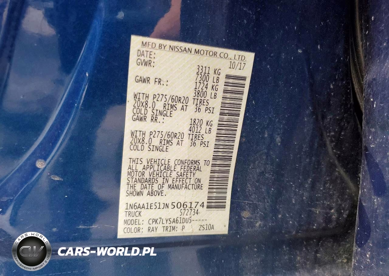 2018 Nissan Titan Platinum Reserve VIN:1N6AA1E51JN506174 - 12