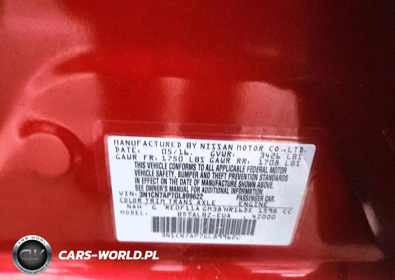 2016 Nissan Versa 1.6 Sv VIN:3N1CN7AP7GL899622 - 12