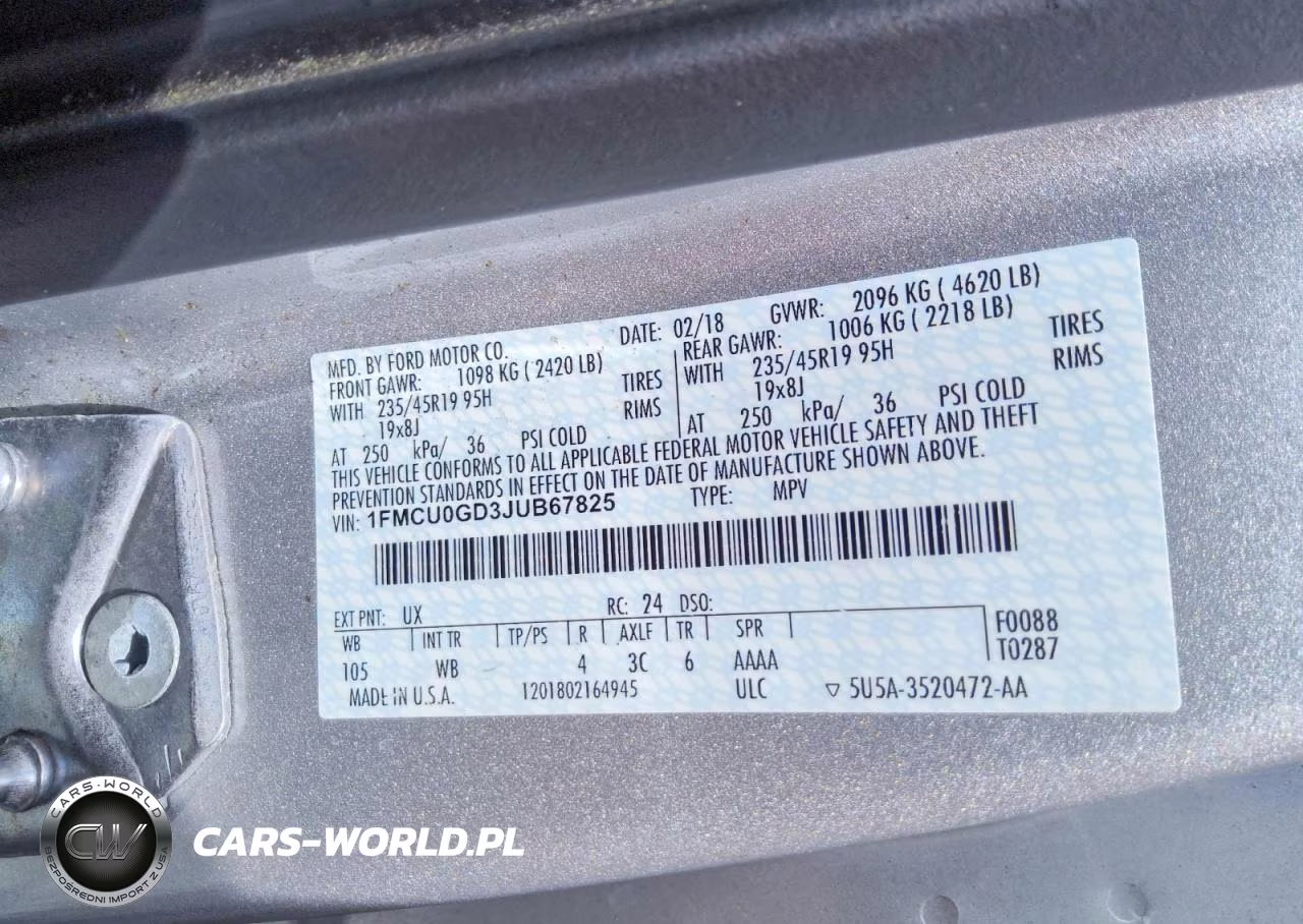 2018 Ford Escape Se VIN:1FMCU0GD3JUB67825 - 13