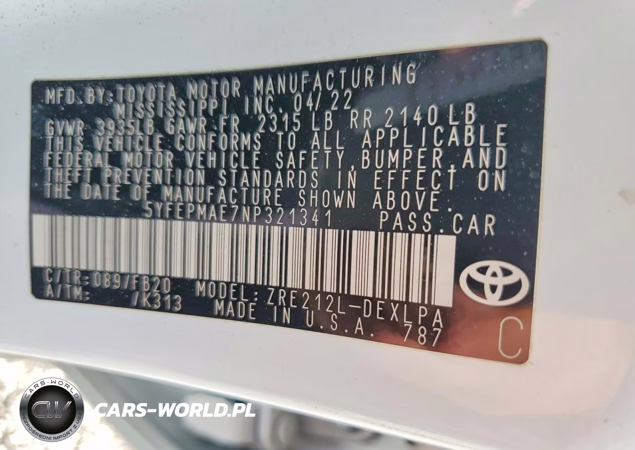 2022 Toyota Corolla Le VIN:5YFEPMAE7NP321341 - 12