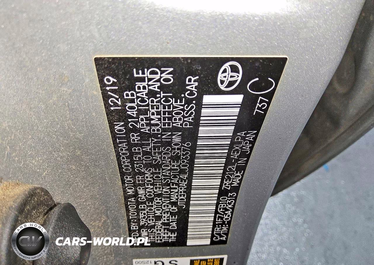 2020 Toyota Corolla Le VIN:JTDEPRAE4LJ093376 - 12
