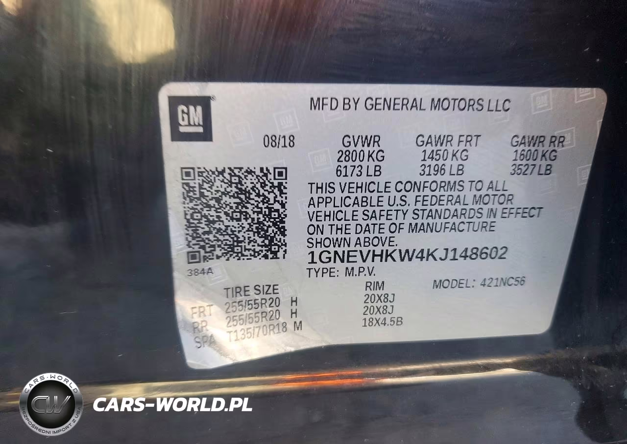 2019 Chevrolet Traverse Lt VIN:1GNEVHKW4KJ148602 - 13