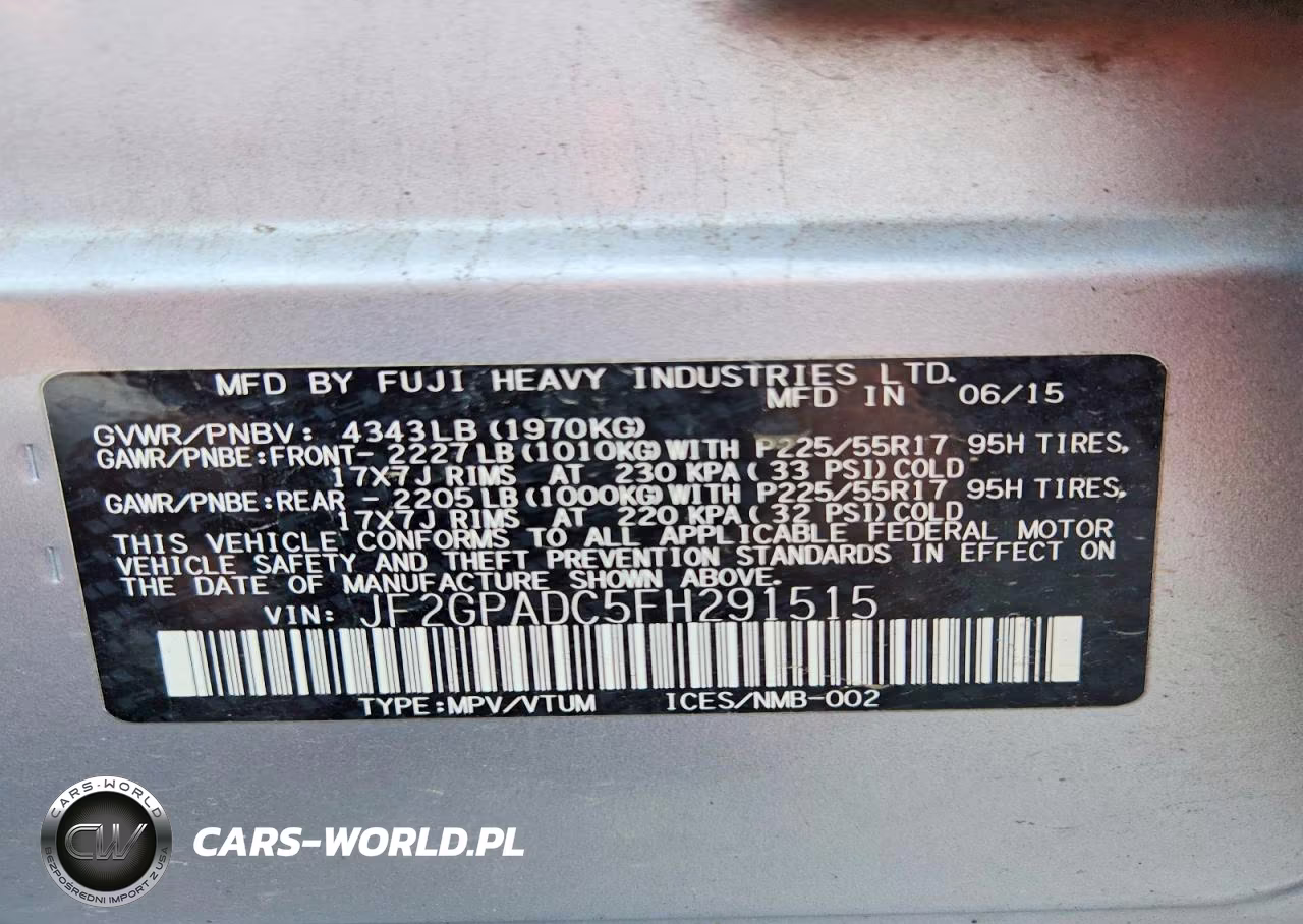 2015 Subaru Xv Crosstrek 2.0 Premium VIN:JF2GPADC5FH291515 - 14