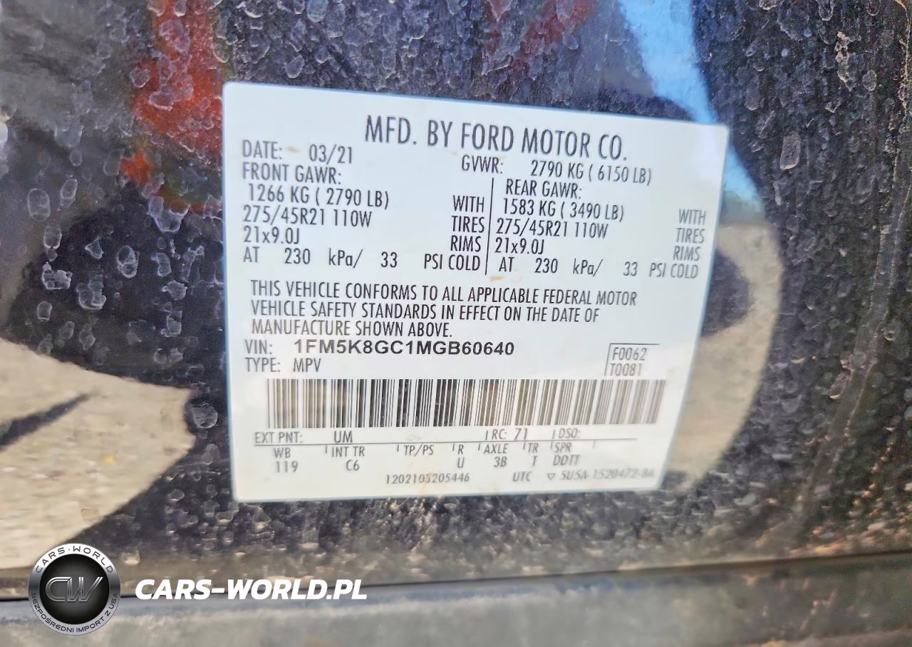 2021 Ford Explorer St VIN:1FM5K8GC1MGB60640 - 13