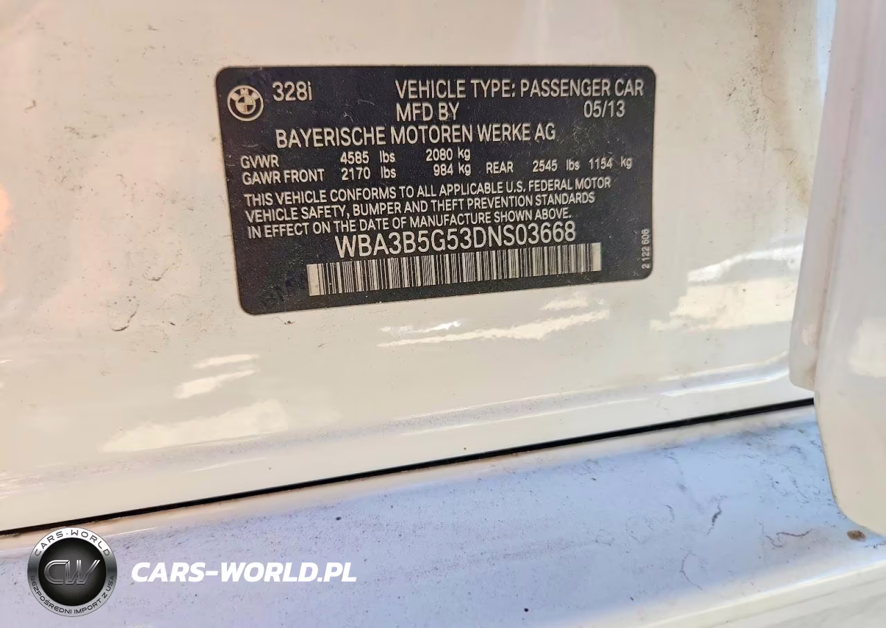2013 BMW 328 Xi Sulev VIN:WBA3B5G53DNS03668 - 13