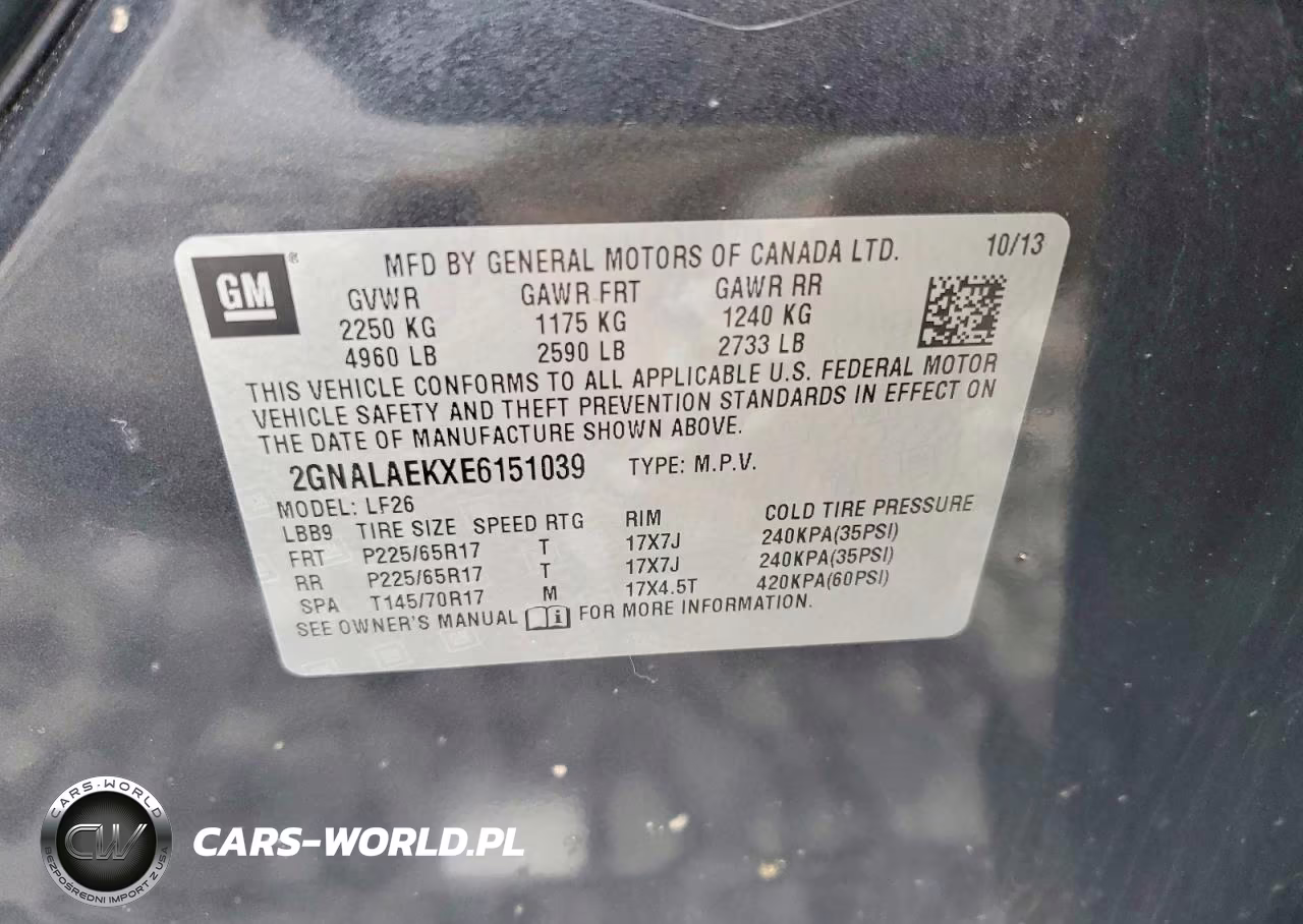 2014 Chevrolet Equinox Ls VIN:2GNALAEKXE6151039 - 13