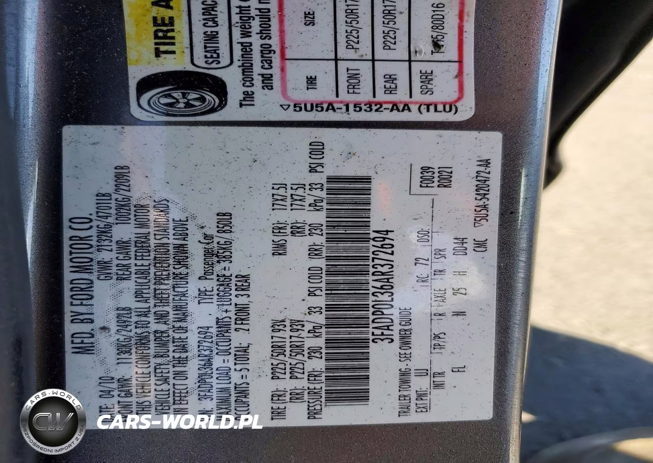 2010 Ford Fusion Hybrid VIN:3FADP0L36AR372694 - 12