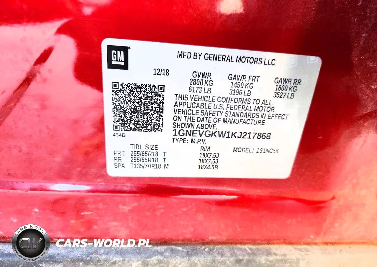 2019 Chevrolet Traverse Lt VIN:1GNEVGKW1KJ217868 - 12