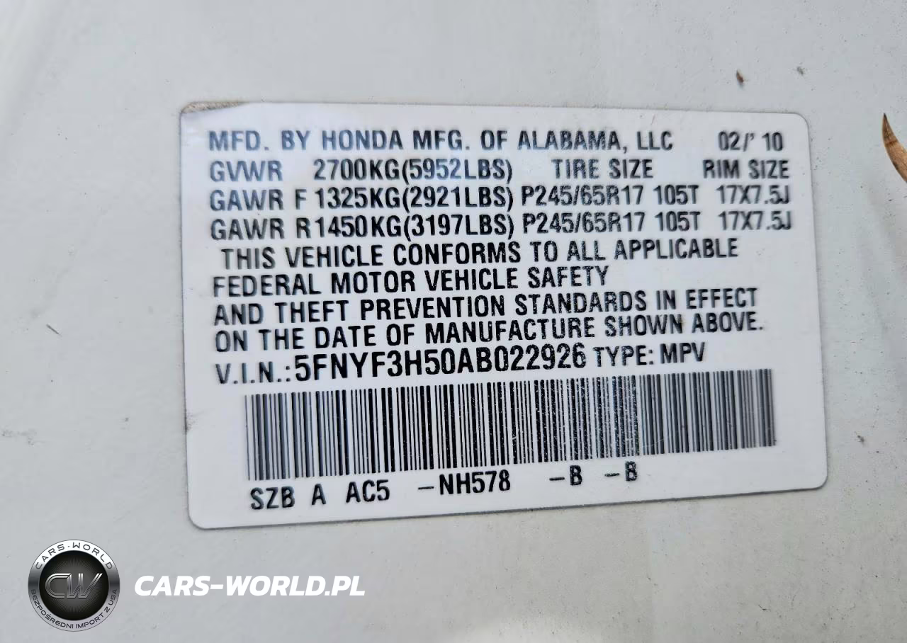 2010 Honda Pilot Exl VIN:5FNYF3H50AB022926 - 13