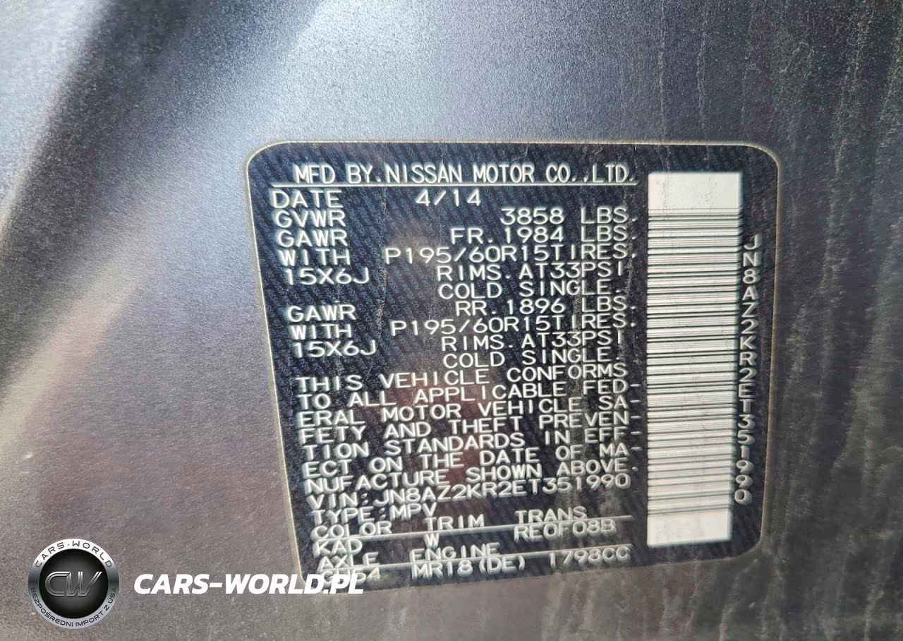 2014 Nissan Cube 1.8 S VIN:JN8AZ2KR2ET351990 - 12