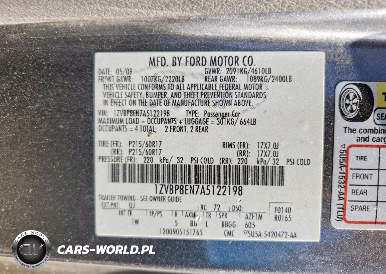 2010 Ford Mustang VIN:1ZVBP8EN7A5122198 - 12