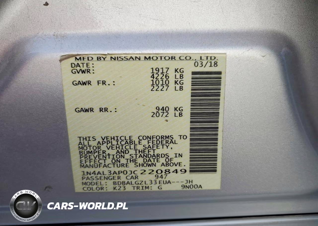 2018 Nissan Altima 2.5 S VIN:1N4AL3AP0JC220849 - 13