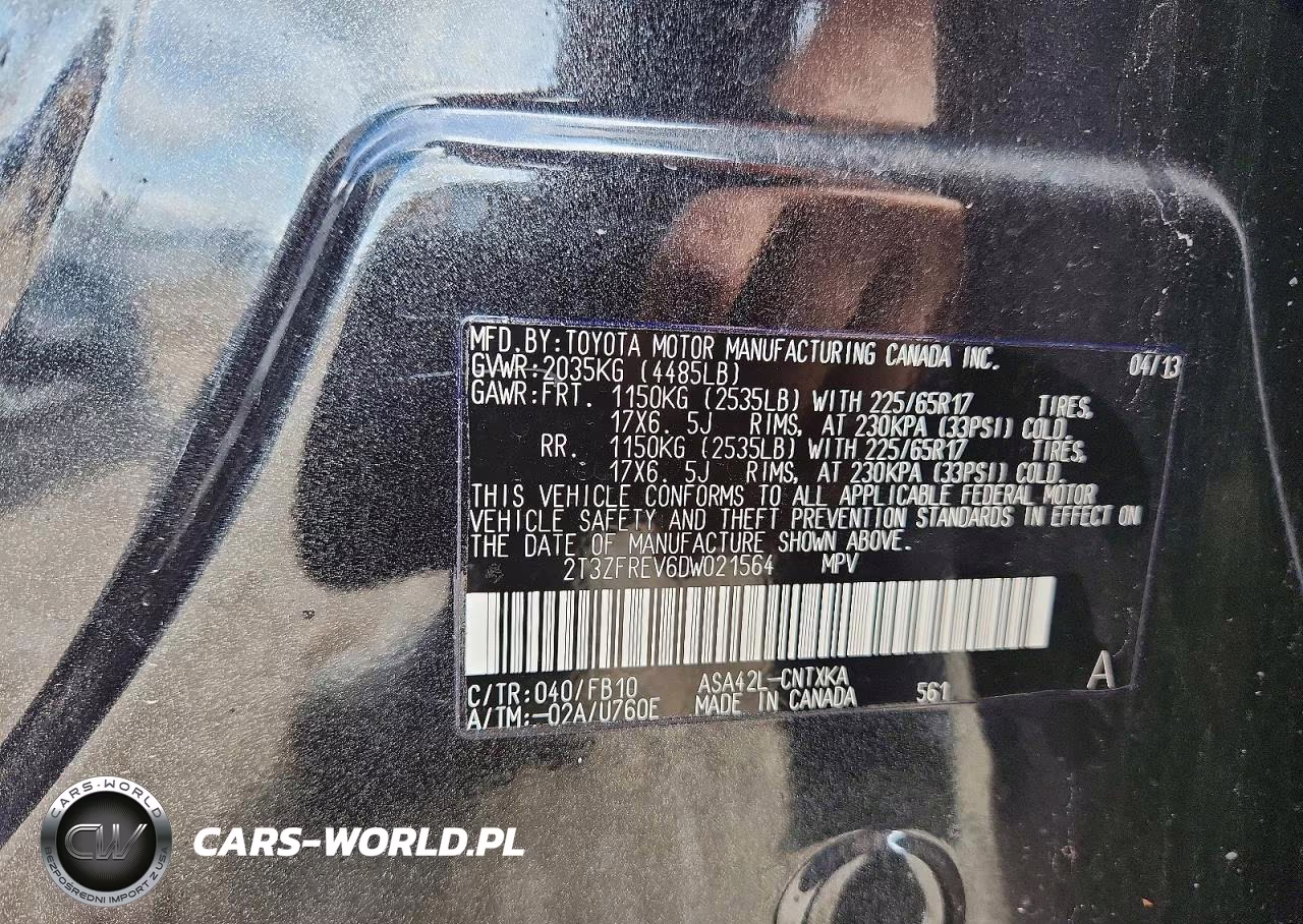 2013 Toyota Rav4 Le VIN:2T3ZFREV6DW021564 - 13